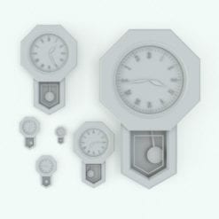 Revit Family / 3D Model - Vertical Modern Pendulum Wall Clock Variations