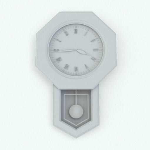 Revit Family / 3D Model - Vertical Modern Pendulum Wall Clock Perspective