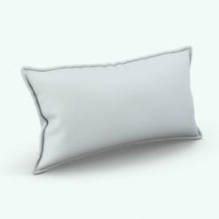 Revit Family / 3D Model - Rectangular Cushion With Piping Perspective
