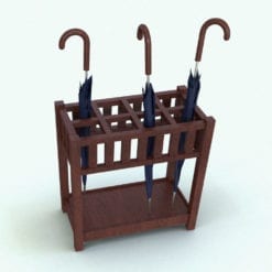 Revit Family / 3D Model - Rectangular Umbrella Stand With Divisions Rendered in Revit