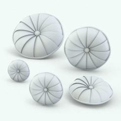 Revit Family / 3D Model - Round Cushion Folded Variations