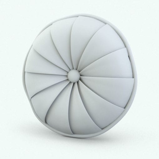 Revit Family / 3D Model - Round Cushion Folded Perspective