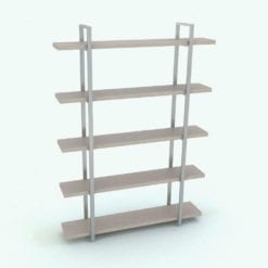 Revit Family / 3D Model - Shelves Bookshelf Rendered in Revit