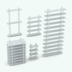Revit Family / 3D Model - Shelves Bookshelf Variations