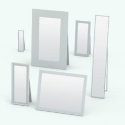 Revit Family / 3D Model - Simple Standing Mirror Variations