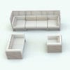 Revit Family / 3D Model - Slats Exterior Furniture Set Rendered in Revit