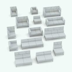 Revit Family / 3D Model - Slats Exterior Furniture Set Variations