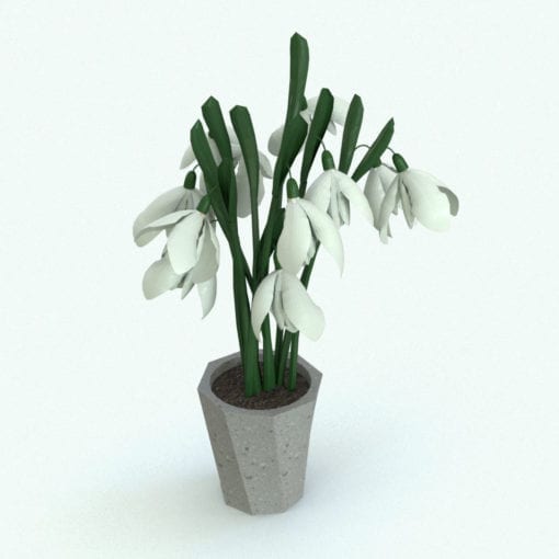 Revit Family / 3D Model - Snowdrop Rendered in Revit