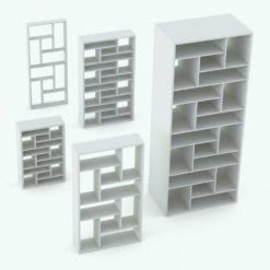 Revit Family / 3D Model - Spiral Shelves Bookshelf Variations