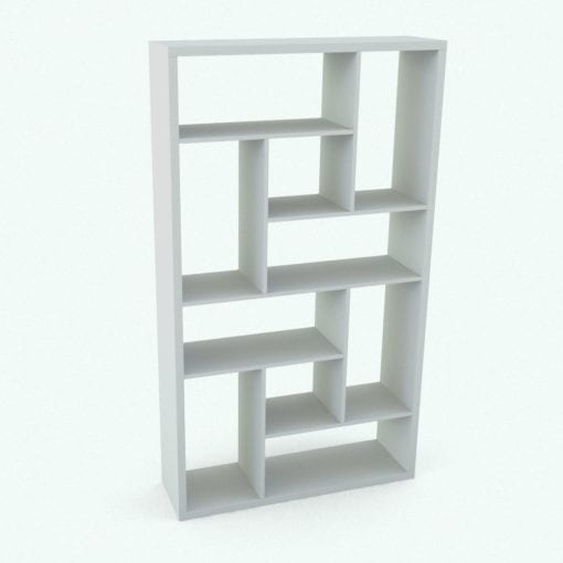Revit Family / 3D Model - Spiral Shelves Bookshelf Perspective