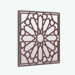 Revit Family / 3D Model - Mosaic Pattern Square Wall Decoration Rendered in Revit