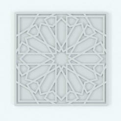Revit Family / 3D Model - Mosaic Pattern Square Wall Decoration Perspective