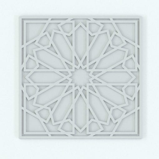 Revit Family / 3D Model - Mosaic Pattern Square Wall Decoration Perspective