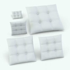Revit Family / 3D Model - Square Cushion 4 Buttons Variations