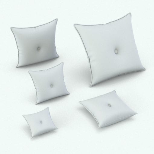 Revit Family / 3D Model - Square Cushion Button Variations