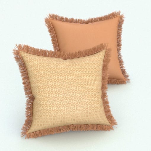 Revit Family / 3D Model - Square Cushion Fringe Rendered in Revit