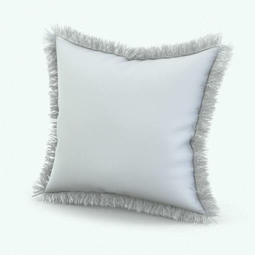 Revit Family / 3D Model - Square Cushion Fringe Perspective