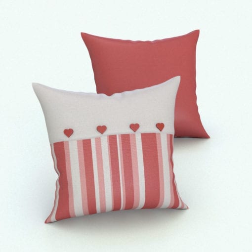 Revit Family / 3D Model - Square Cushion Heart Buttons Rendered in Revit