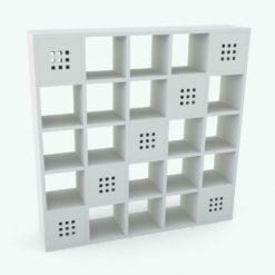 Revit Family / 3D Model - Square Grid Bookshelf Perspective