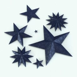 Revit Family / 3D Model - Stars Wall Decoration Rendered in Revit