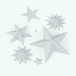 Revit Family / 3D Model - Stars Wall Decoration Variations