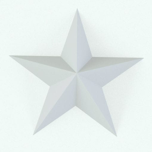 Revit Family / 3D Model - Stars Wall Decoration Perspective