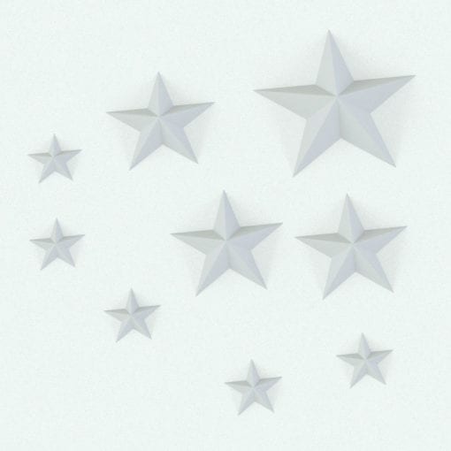 Revit Family / 3D Model - Stars Wall Decoration Arrangement 1