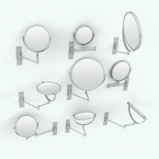Revit Family / 3D Model - Swivel Wall Mount Mirror Variations