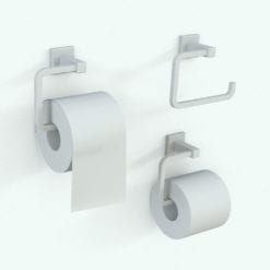 Revit Family / 3D Model - Toilet Paper Holder Rectangular Variations