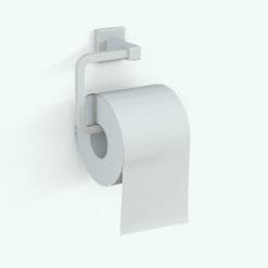 Revit Family / 3D Model - Toilet Paper Holder Rectangular Perspective