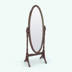 Revit Family / 3D Model - Traditional Oval Cheval Mirror Rendered in Revit