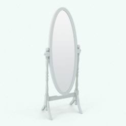 Revit Family / 3D Model - Traditional Oval Cheval Mirror Perspective