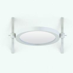 Revit Family / 3D Model - Traditional Oval Cheval Mirror Top View