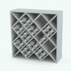 Revit Family / 3D Model - Traditional Wine Rack Squares Perspective 2