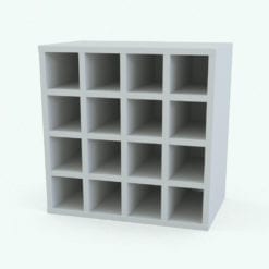 Revit Family / 3D Model - Traditional Wine Rack Squares Perspective 3