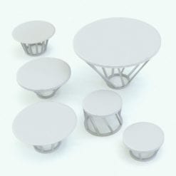 Revit Family / 3D Model - Twisted Circle Multipurpose Table Variations