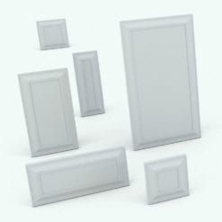 Revit Family / 3D Model - Two Toned Wood Picture Frame Variations