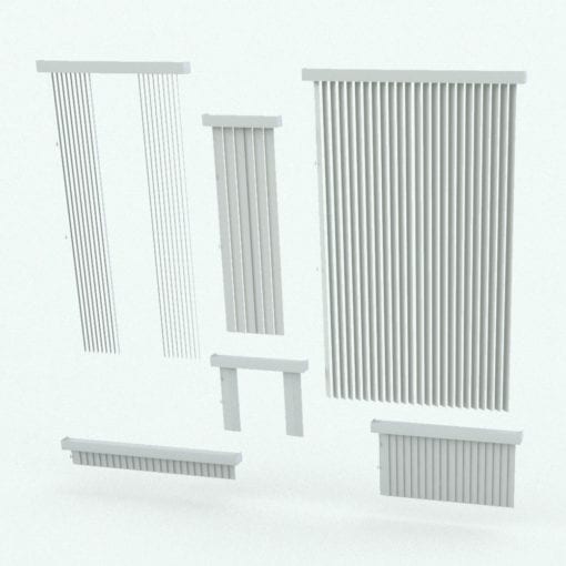Revit Family / 3D Model - Vertical Blinds Variations