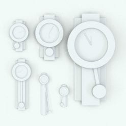 Revit Family / 3D Model - Vertical Modern Pendulum Clock Variations