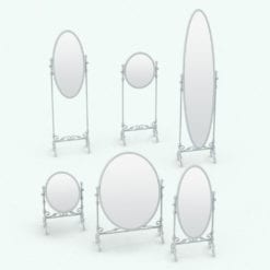 Revit Family / 3D Model - Volutes Cheval Mirror Variations