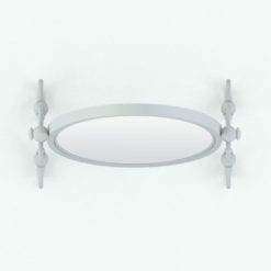 Revit Family / 3D Model - Volutes Cheval Mirror Top View