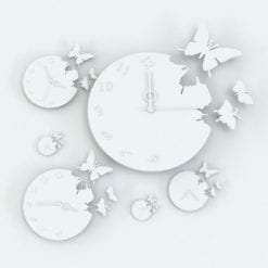 Revit Family / 3D Model - Wall Clock Butterfly Variations