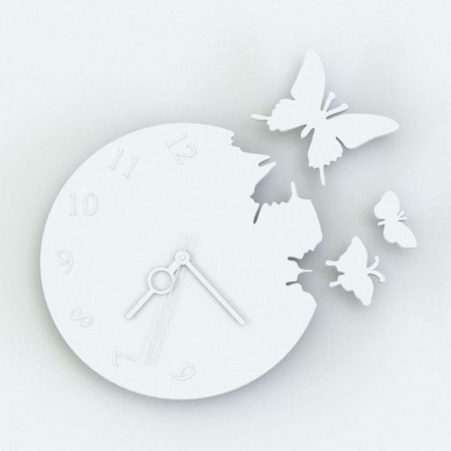 Revit Family / 3D Model - Wall Clock Butterfly Perspective