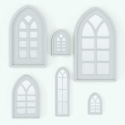 Revit Family / 3D Model - Wall Mirror Gothic Variations