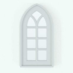 Revit Family / 3D Model - Wall Mirror Gothic Perspective