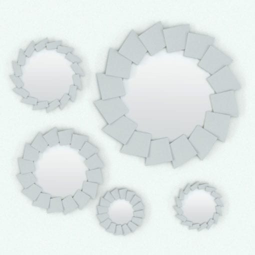 Revit Family / 3D Model - Wall Mirror Scales Variations