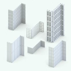 Revit Family / 3D Model - Wall Paneling 1 Variations
