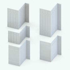 Revit Family / 3D Model - Wall Paneling 3 Variations