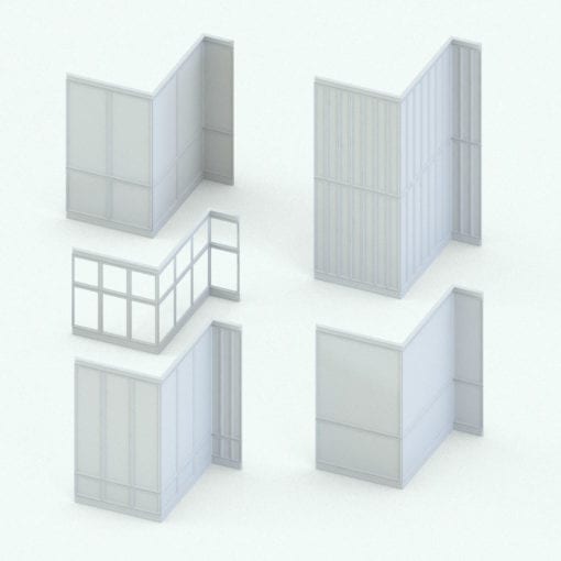 Revit Family / 3D Model - Wall Paneling 8 Variations