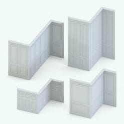 Revit Family / 3D Model - Wall Paneling 9 Variations
